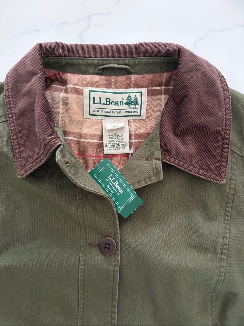 LL Bean M Women's Adirondack Barn Coat, Flannel-Lined Olive Green NWT Price Firm - Picture 11 of 16